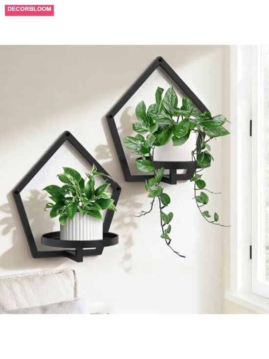 Other - Metal Wall Hanging Planters for Indoor Plants, 7.9in Set of 2, Wall-Mounted